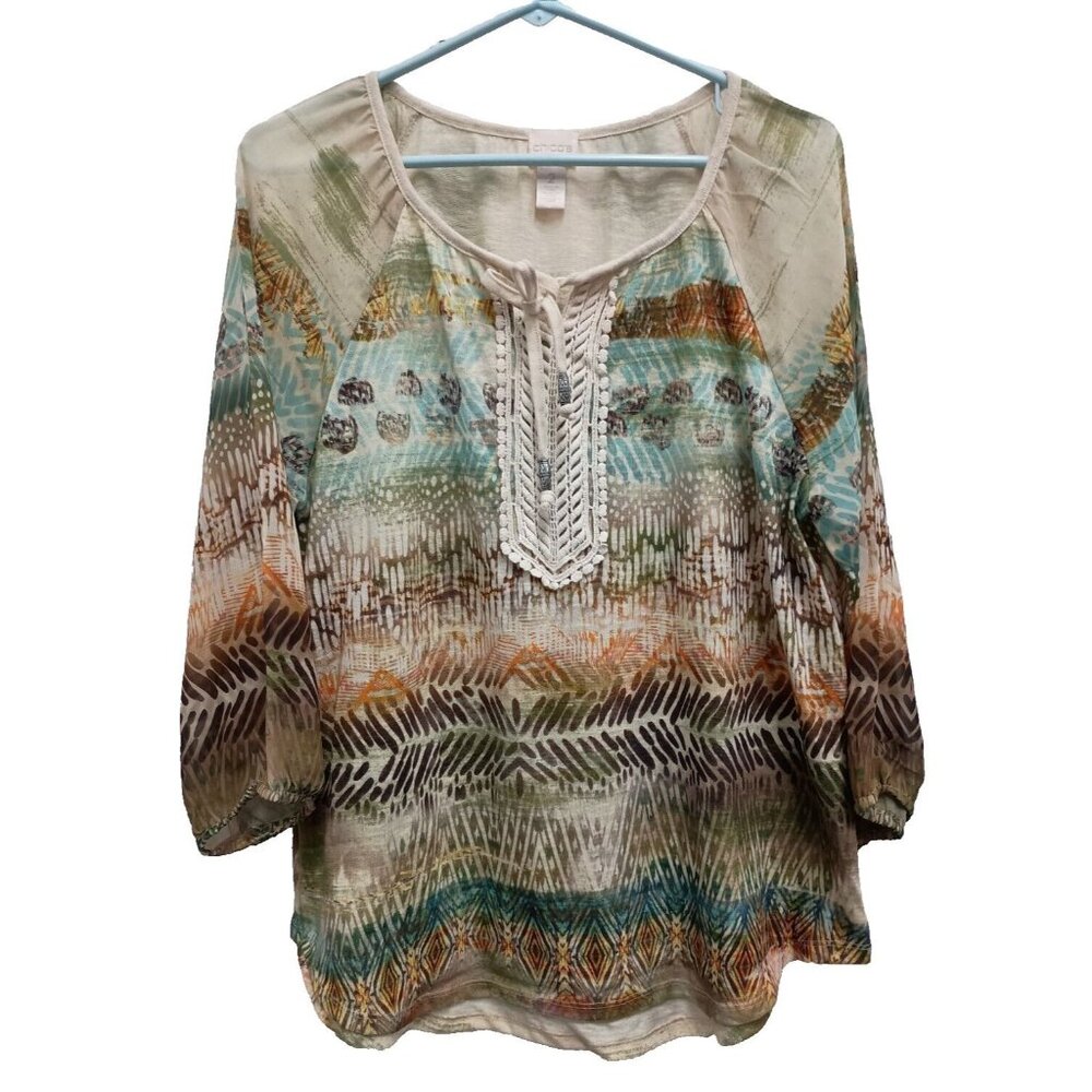 Chico's Multicolor Patterned Blouse